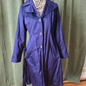 DKNY Women's Deep Blue Trench Coat